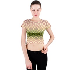 Ethnic Seamless Pattern Crew Neck Crop Top by FloraaplusDesign