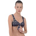 Moth pattern Front Tie Bikini Top View1