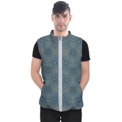 Decorative Wheat Wreath Stars Men s Puffer Vest by pepitasart