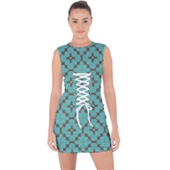 Tiles Lace Up Front Bodycon Dress by Sobalvarro