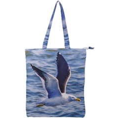 Seagull Flying Over Sea, Montevideo, Uruguay Double Zip Up Tote Bag by dflcprintsclothing