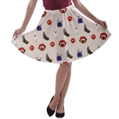 Halloween A-line Skater Skirt by Sparkle