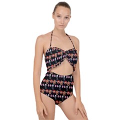 Halloween Scallop Top Cut Out Swimsuit by Sparkle