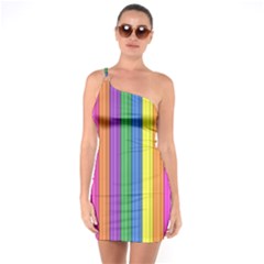 Colorful Spongestrips One Soulder Bodycon Dress by Sparkle