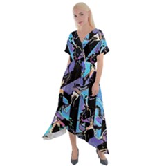 Eyesore  Cross Front Sharkbite Hem Maxi Dress by MRNStudios