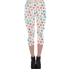 Aqua Coral Capri Leggings  by CuteKingdom