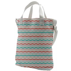 Aqua Coral Waves Canvas Messenger Bag by CuteKingdom