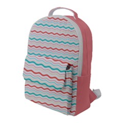 Aqua Coral Waves Flap Pocket Backpack (large) by CuteKingdom