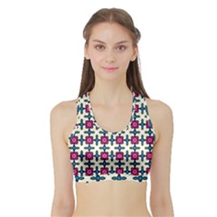 Geometric Sports Bra With Border by SychEva