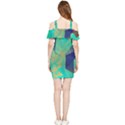 Digital Flower Frill Bodycon Summer Dress View2