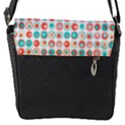 Aqua Coral Circles Flap Closure Messenger Bag (S) View1