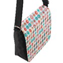 Aqua Coral Circles Flap Closure Messenger Bag (S) View2