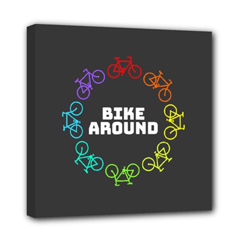 Bike Around Mini Canvas 8  X 8  (stretched) by CuteKingdom