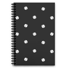 Black And White Baseball Motif Pattern 5 5  X 8 5  Notebook by dflcprintsclothing