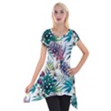 Tropical flowers Short Sleeve Side Drop Tunic View1