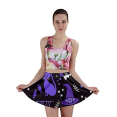 Halloween Party Seamless Repeat Pattern  Mini Skirt by KentuckyClothing