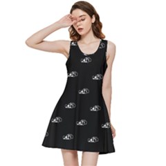 Formula One Black And White Graphic Pattern Inside Out Racerback Dress by dflcprintsclothing