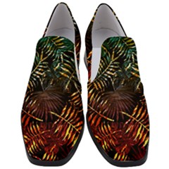 Tropical Leaves Women Slip On Heel Loafers by goljakoff