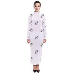 American Football Ball Motif Print Pattern Turtleneck Maxi Dress by dflcprintsclothing