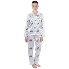 American Football Ball Motif Print Pattern Satin Long Sleeve Pyjamas Set by dflcprintsclothing