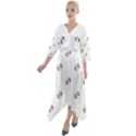 American Football Ball Motif Print Pattern Quarter Sleeve Wrap Front Maxi Dress View1