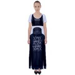 Tic Tac Monster High Waist Short Sleeve Maxi Dress by TheFanSign