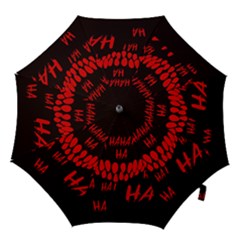 Demonic Laugh, Spooky Red Teeth Monster In Dark, Horror Theme Hook Handle Umbrellas (small) by Casemiro