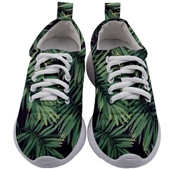 Green Palm Leaves Kids Athletic Shoes by goljakoff