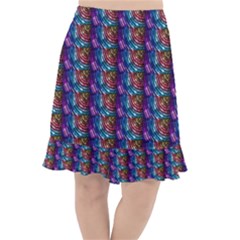 Abstract Illusion Fishtail Chiffon Skirt by Sparkle