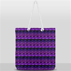 Violet Retro Full Print Rope Handle Tote (large) by Sparkle