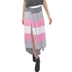 Demigirl Pride Flag Lgbtq Velour Split Maxi Skirt by lgbtnation