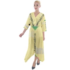 Jamaica, Jamaica  Quarter Sleeve Wrap Front Maxi Dress by Janetaudreywilson