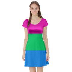 Polysexual Pride Flag Lgbtq Short Sleeve Skater Dress by lgbtnation