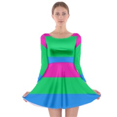 Polysexual Pride Flag Lgbtq Long Sleeve Skater Dress by lgbtnation