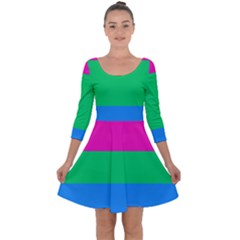 Polysexual Pride Flag Lgbtq Quarter Sleeve Skater Dress by lgbtnation