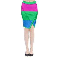 Polysexual Pride Flag Lgbtq Midi Wrap Pencil Skirt by lgbtnation