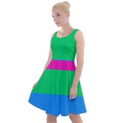 Polysexual Pride Flag Lgbtq Knee Length Skater Dress by lgbtnation