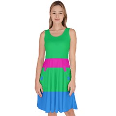 Polysexual Pride Flag Lgbtq Knee Length Skater Dress With Pockets by lgbtnation