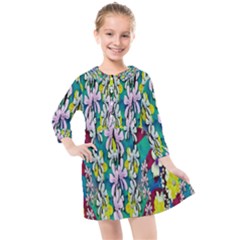 Where The Fairies Dance In Winter Times Kids  Quarter Sleeve Shirt Dress by pepitasart