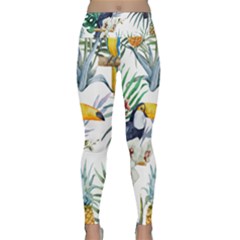 Tropical Flowers Lightweight Velour Classic Yoga Leggings by goljakoff