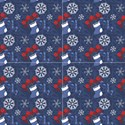 Christmas pattern on blue ornamental background. View1