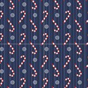 Candy and snowflakes on a blue striped background. View1