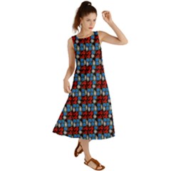 Red And Blue Summer Maxi Dress by Sparkle