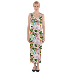 Painted Flowers Fitted Maxi Dress by Sparkle