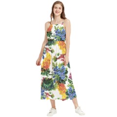 Flowers Pattern Boho Sleeveless Summer Dress by goljakoff