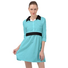 Arctic Blue & Black -  Mini Skater Shirt Dress by FashionLane