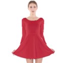 Amaranth Red & Black - Long Sleeve Velvet Skater Dress View1