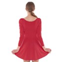 Amaranth Red & Black - Long Sleeve Velvet Skater Dress View2