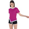 Peacock Pink & White - Asymmetrical Short Sleeve Sports Tee View1