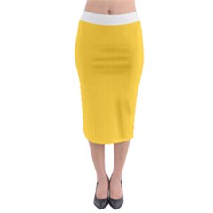 Dandelion Yellow & White - Midi Pencil Skirt by FashionLane